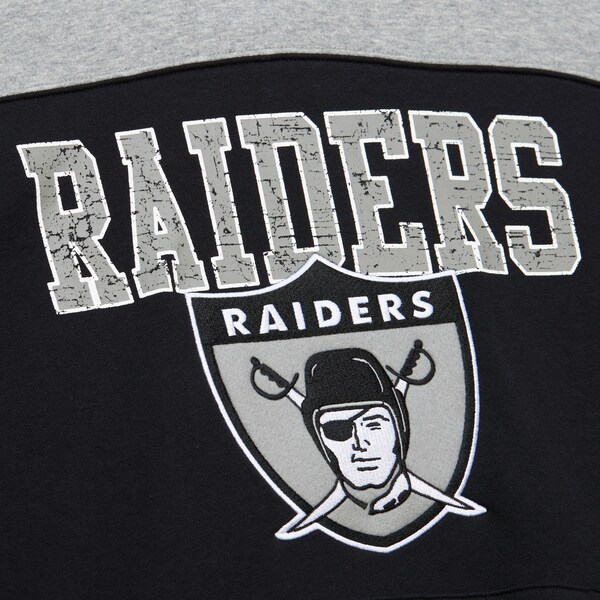 Oakland Raiders Black Vintage Logo Off Field Short Sleeve Pullover Hoodie