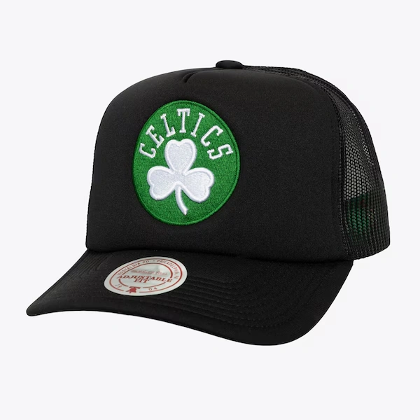 Boston Celtics Black Hidden Trucker Adjustable Hat