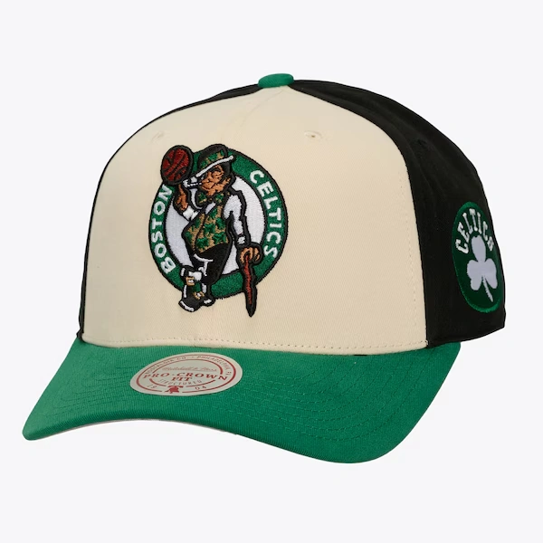 Boston Celtics Cream Brushed Off Pro Crown Snapback Hat