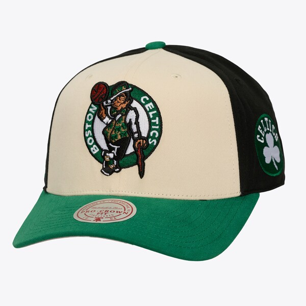 Boston Celtics Cream Brushed Off Pro Crown Snapback Hat