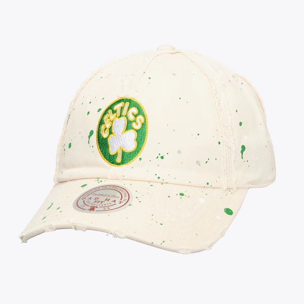 Boston Celtics Cream Hardwood Classics What a Mess Strapback Adjustable Hat