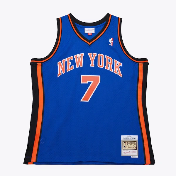 Men's Carmelo Anthony Blue New York Knicks 2010/11 Hardwood Classics Swingman Jersey
