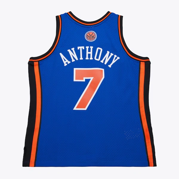 Men's Carmelo Anthony Blue New York Knicks 2010/11 Hardwood Classics Swingman Jersey