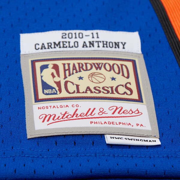 Men's Carmelo Anthony Blue New York Knicks 2010/11 Hardwood Classics Swingman Jersey