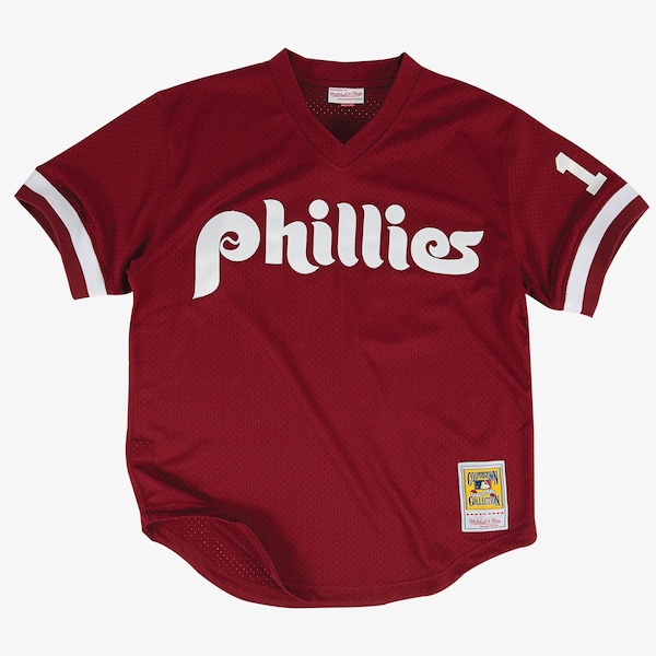 Men's Darren Daulton Philadelphia Phillies Burgundy 1991 Mesh Batting Practice Jersey