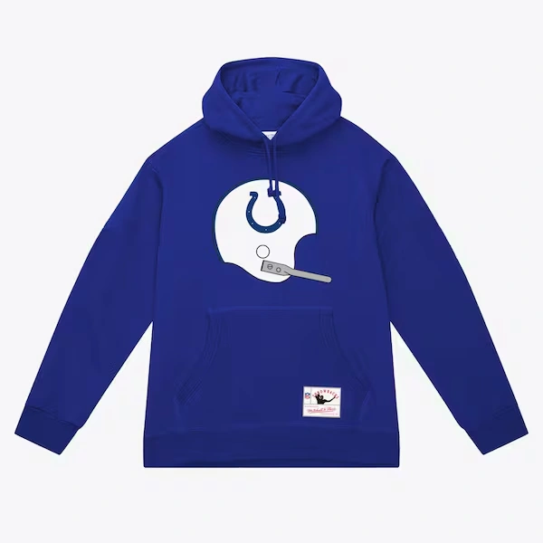 Indianapolis Colts Royal Helmet Logo Vintage Pullover Hoodie