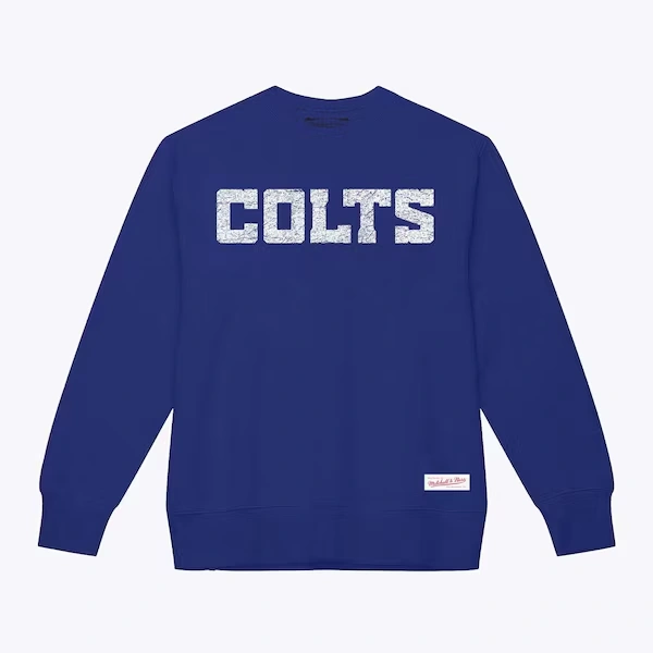 Indianapolis Colts Royal Distressed Wordmark Logo Pullover Sweatshirt