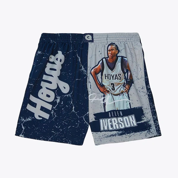 Allen Iverson Georgetown Hoyas Navy Player Burst Shorts