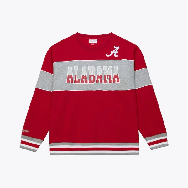 Alabama Crimson Tide Crimson/Heather Gray Fleece Crewneck Sweatshirt