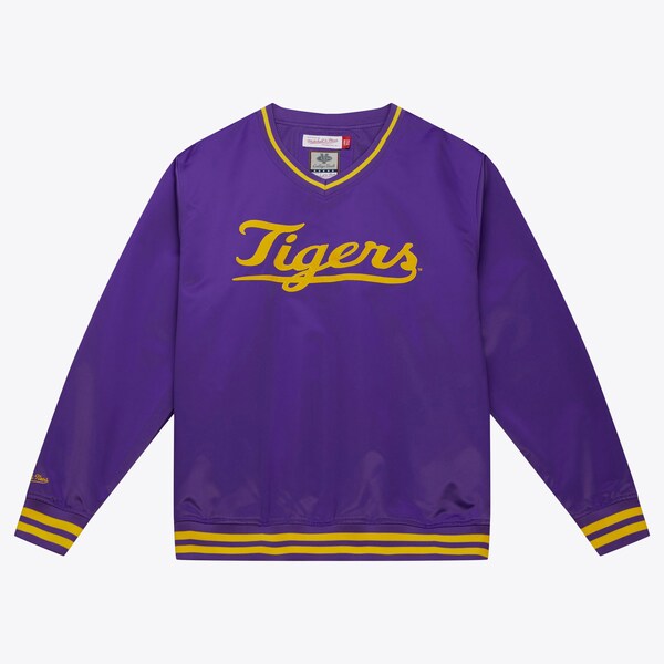 LSU Tigers Purple Sideline V-Neck Satin Pullover Jacket