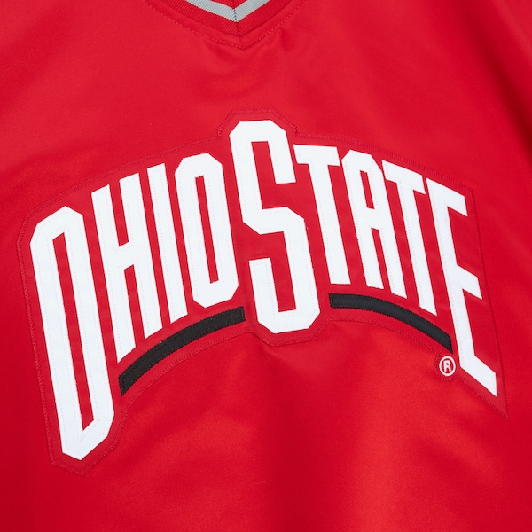 Ohio State Buckeyes Scarlet Sideline V-Neck Satin Pullover Jacket 4 Ohio State Buckeyes Scarlet Sideline V-Neck Satin Pullover Jacket