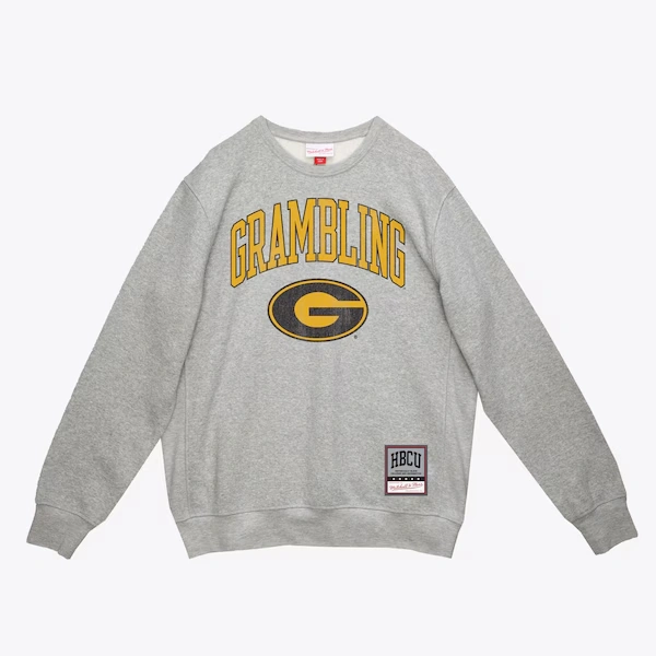 Grambling Tigers Heather Gray University Arch Logo Long Sleeve T-Shirt