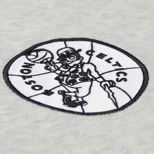 Women's Boston Celtics Heather Gray Cropped V-Neck Sweatshirt