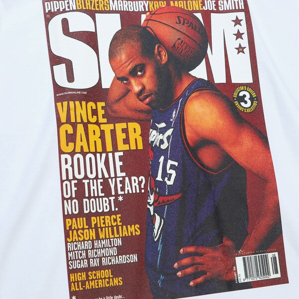 Vince Carter Toronto Raptors White Player Slam Cover T-Shirt