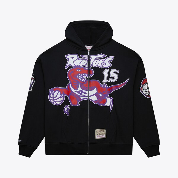 Vince Carter Toronto Raptors Black Hardwood Classics Maxxed Out Full-Zip Hoodie