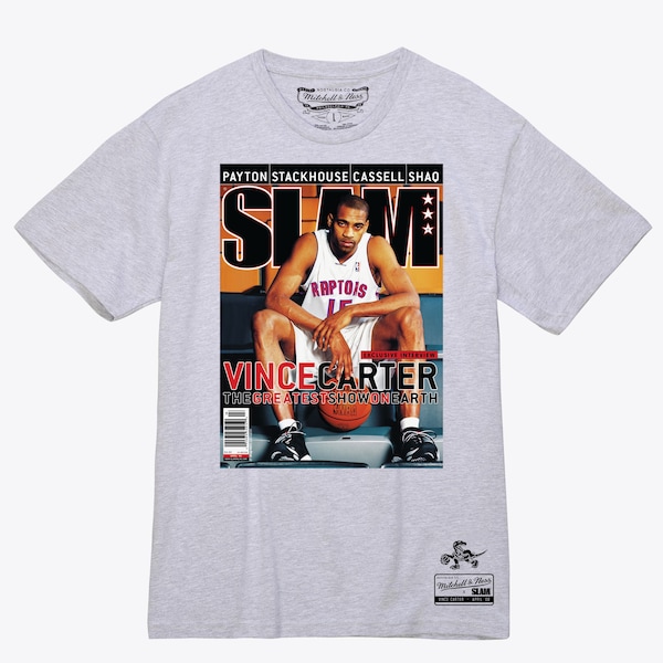Vince Carter Toronto Raptors Heather Gray Slam Cover T-Shirt