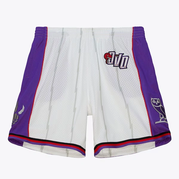 Toronto Raptors White M&N x OVO Swingman Shorts