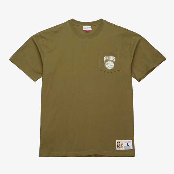 New York Knicks Olive Vintage Premium Pocket T-Shirt