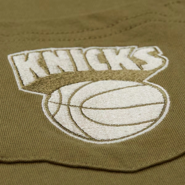 New York Knicks Olive Vintage Premium Pocket T-Shirt 4 New York Knicks Olive Vintage Premium Pocket T-Shirt