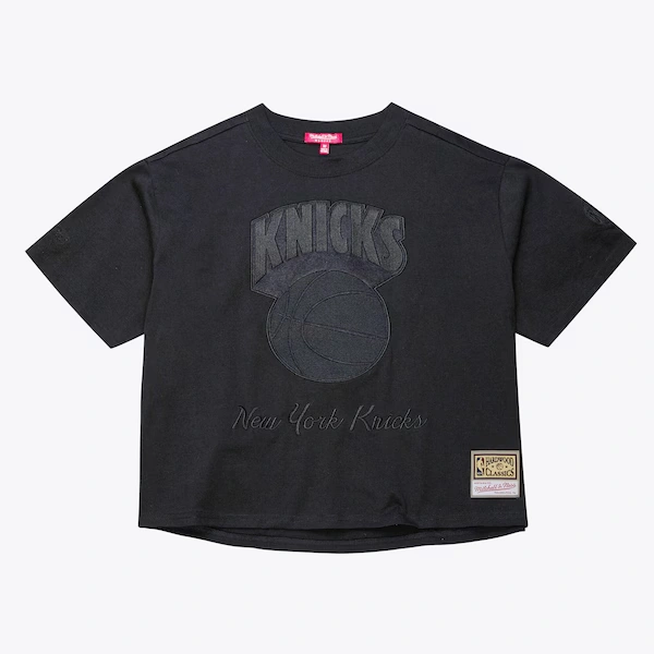 Women's New York Knicks Black Phantom Cropped T-Shirt