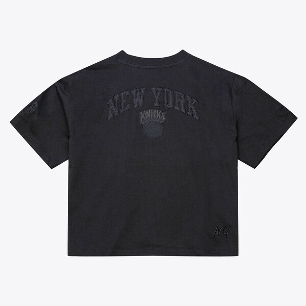 Women's New York Knicks Black Phantom Cropped T-Shirt