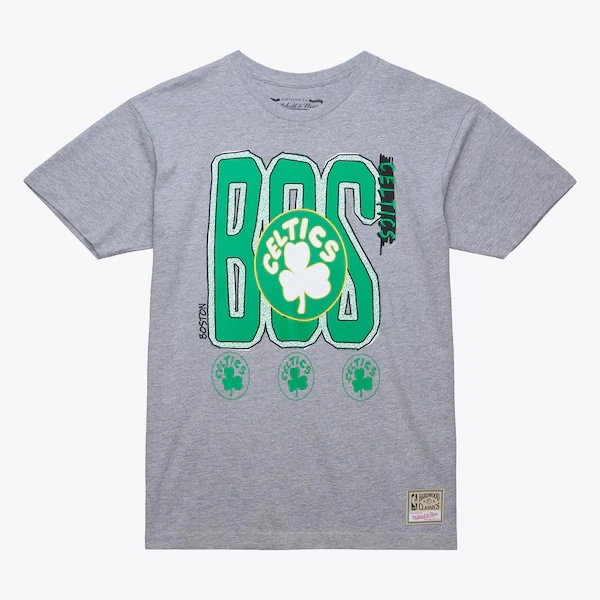 Boston Celtics Gray Hardwood Classics Retro City T-Shirt