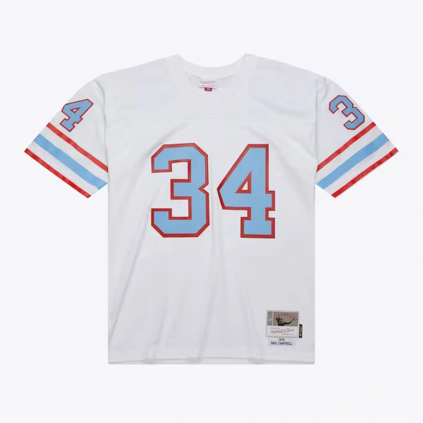 Tennessee Oilers White Earl Campbell Oilers 1979 Replica Jersey