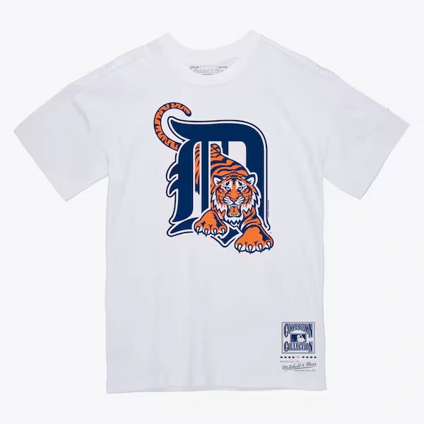 Detroit Tigers White Cooperstown Logo 3.0 T-Shirt