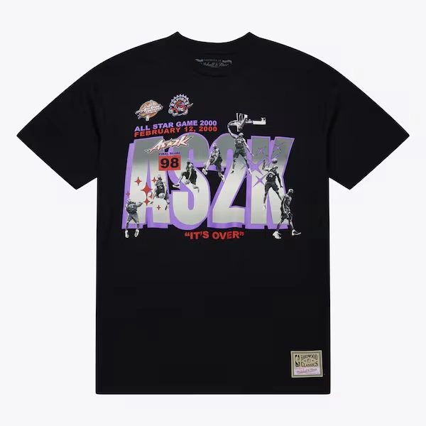 Vince Carter Toronto Raptors Black Hardwood Classics AS2K It's Over T-Shirt