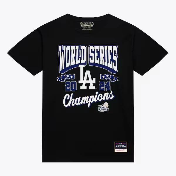 Los Angeles Dodgers Black 2024 World Series Champions Arch T-Shirt