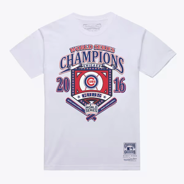 Chicago Cubs White Cooperstown World Series Champions Arch T-Shirt