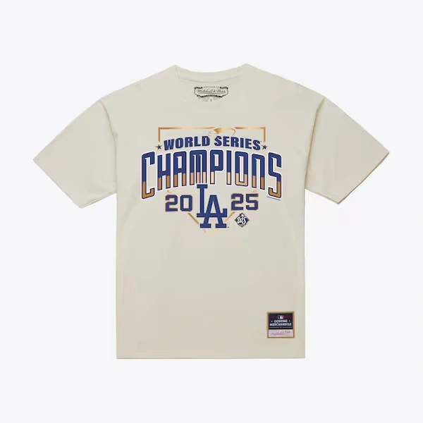 Los Angeles Dodgers Cream 2025 World Series Champions Arch T-Shirt
