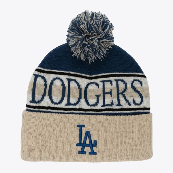 Los Angeles Dodgers Tan Cooperstown Cuffed Knit Hat with Pom