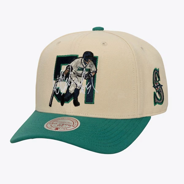 Ichiro Suzuki Seattle Mariners Cream/Teal Cooperstown Freeze Frame Pro Crown Snapback Hat