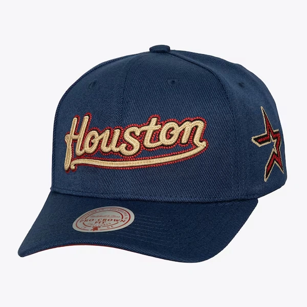 Houston Astros Navy Cooperstown Chain Gang Pro Crown Snapback Hat
