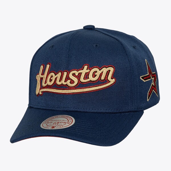 Houston Astros Navy Cooperstown Chain Gang Pro Crown Snapback Hat