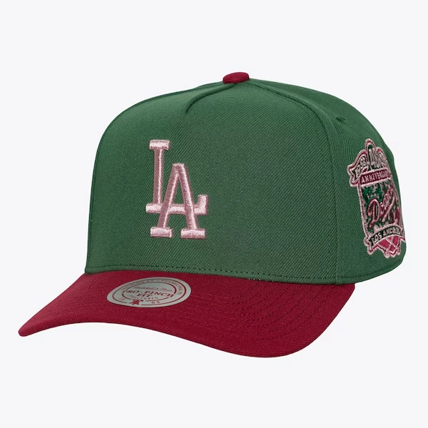 Los Angeles Dodgers Green/Red Rose Gold Pro Pinch Snapback Hat