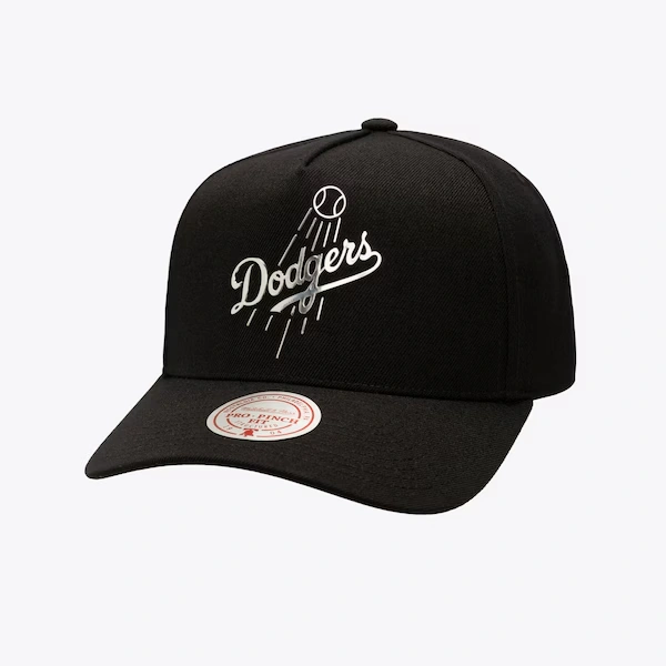 Los Angeles Dodgers Black Chrome Pro Pinch Snapback Hat