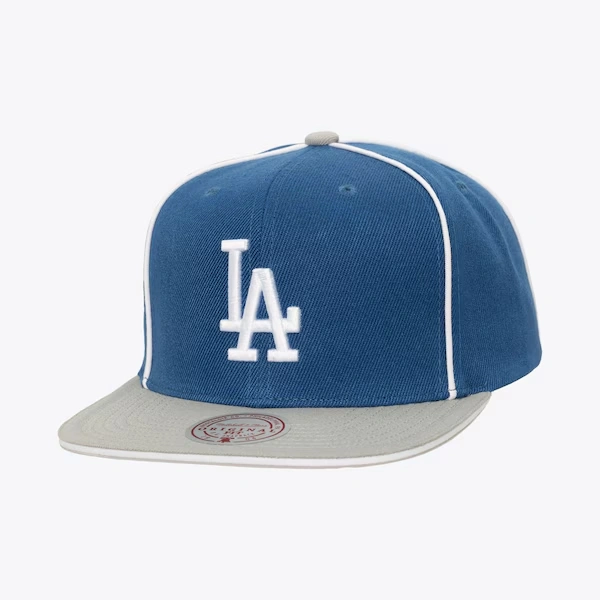 Los Angeles Dodgers Blue Pipe Snapback Hat