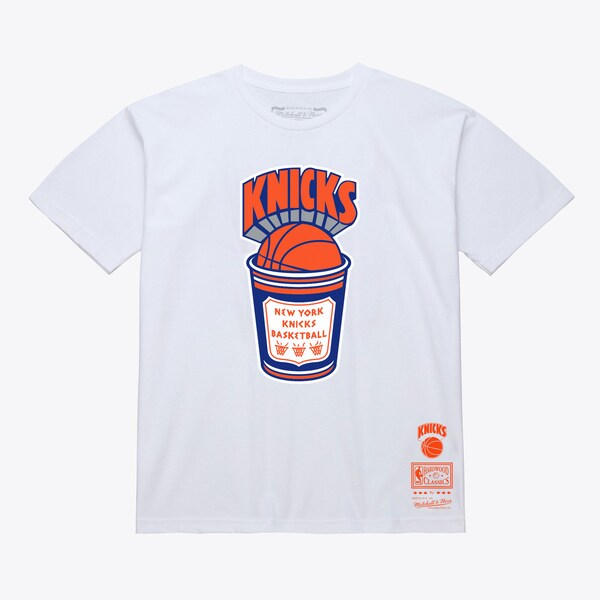 New York Knicks White Hardwood Classics Coffee T-Shirt