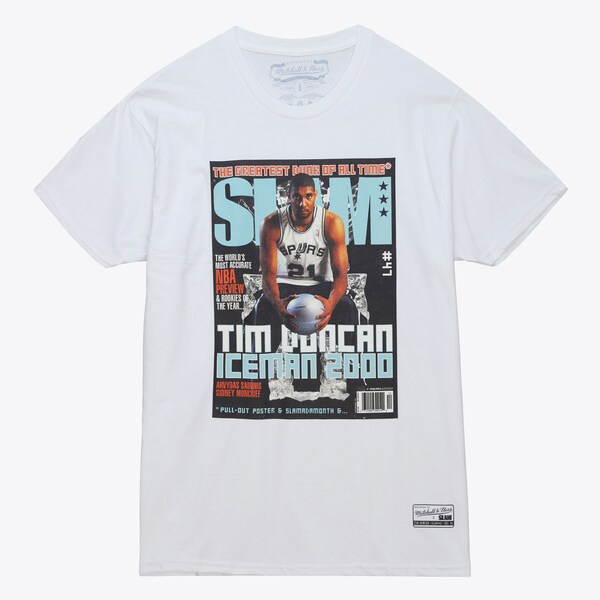 Tim Duncan San Antonio Spurs White Slam Cover T-Shirt