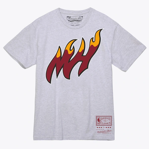 Miami Heat Heather Gray Basic Logo T-Shirt