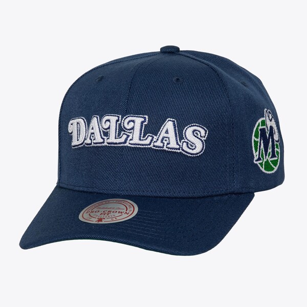 Dallas Mavericks Navy Hardwood Classics Chain Gang Pro Crown Snapback Hat