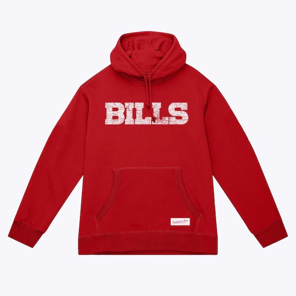 Buffalo Bills Red Distressed Pullover Hoodie