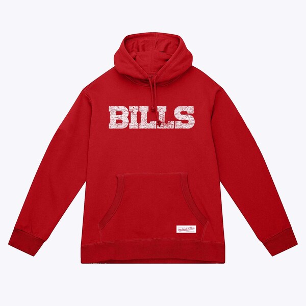 Buffalo Bills Red Distressed Pullover Hoodie