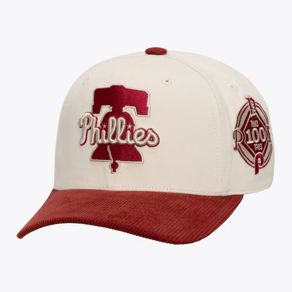 Philadelphia Phillies Cream Fall Corduroy Pro Crown Snapback Hat