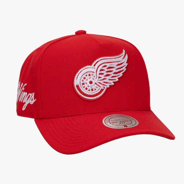 Detroit Red Wings Red Chain Script Pro Pinch Snapback Hat