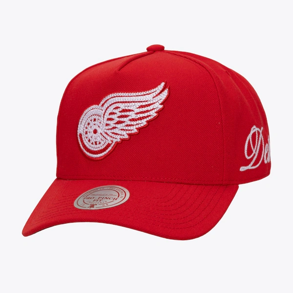 Detroit Red Wings Red Chain Script Pro Pinch Snapback Hat