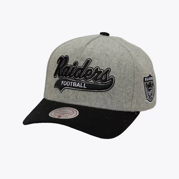 Oakland Raiders Heather Gray Tailsweep Pro Pinch Snapback Hat