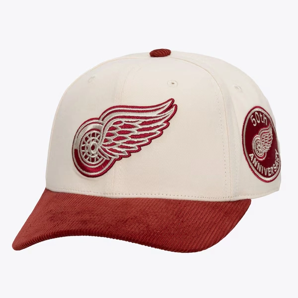 Detroit Red Wings Cream Fall Corduroy Pro Crown Snapback Hat